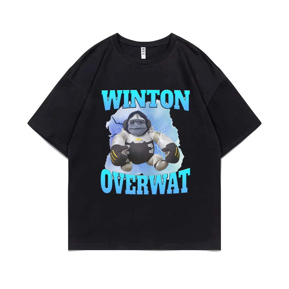 

Winton Overwat Meme Funny Meme Tshirt Men Women Fashion Oversized Streetwear Male Vintage Casual Loose T-shirt Men's Summer Tees