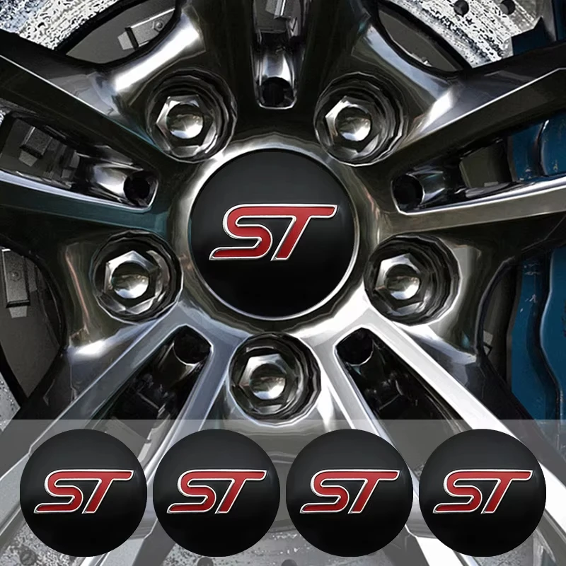 4Pcs 60mm Car ST Emblem Hub Center Cover Wheel Sticker for Ford fiesta Mercedes Benz volkswagen BMW audi Tesla FIAT KIA volvo