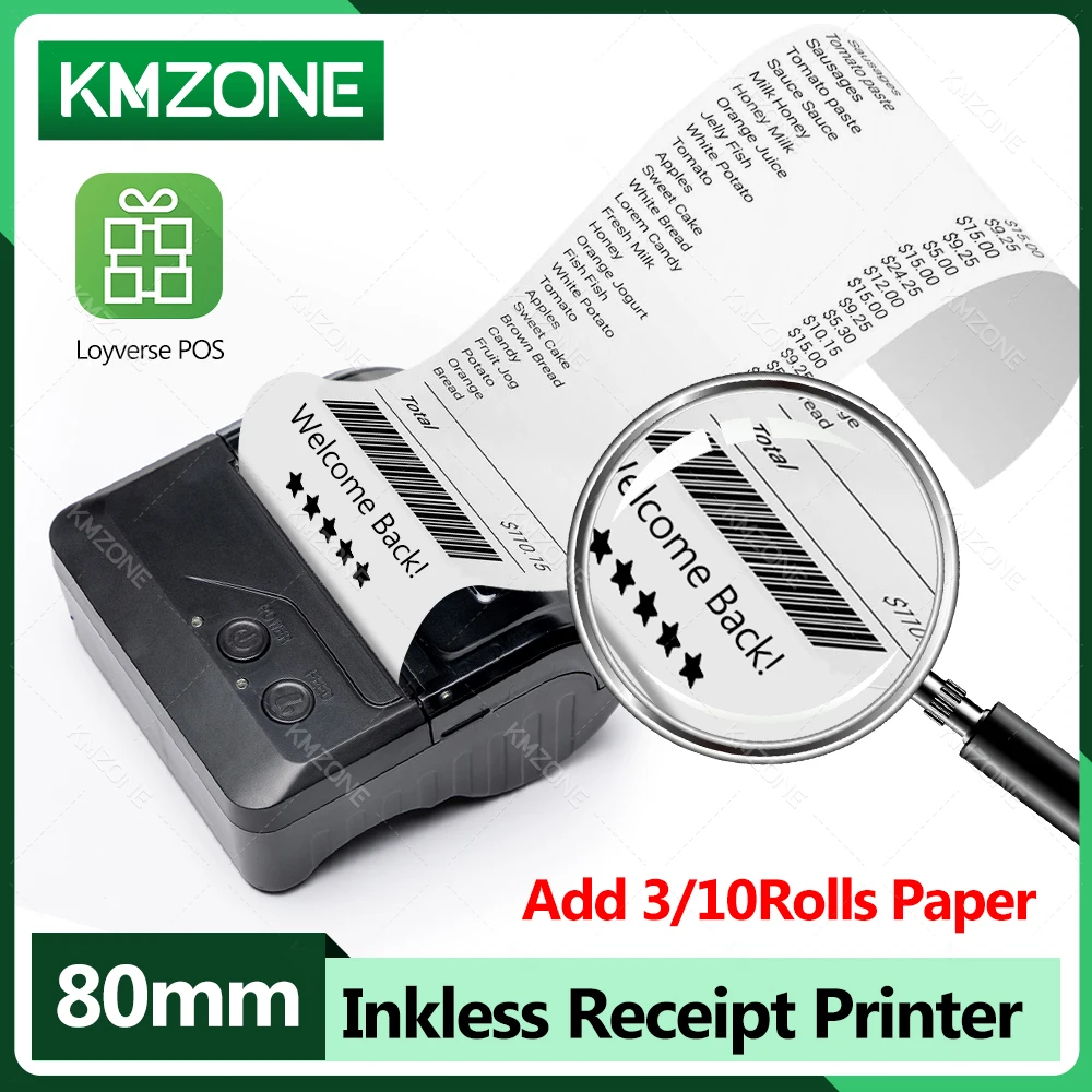 

80mm Wireles Mobile Phone Thermal Printers POS Portable Mini Receipt Printer Bill Bluetooth-Compatible Phone Computer Papel