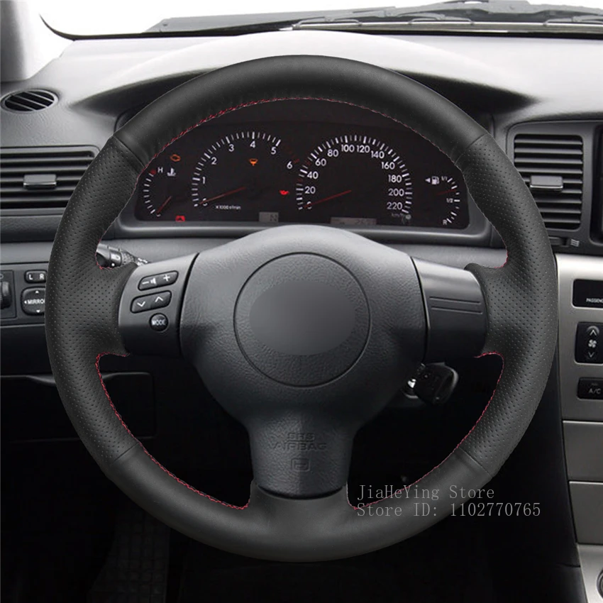 

DIY Hand-Stitched Non-slip Leather Steering Wheel Cover Wrap for Toyota Corolla 2004-2006 Caldina 2002-2007 Interior Accessories