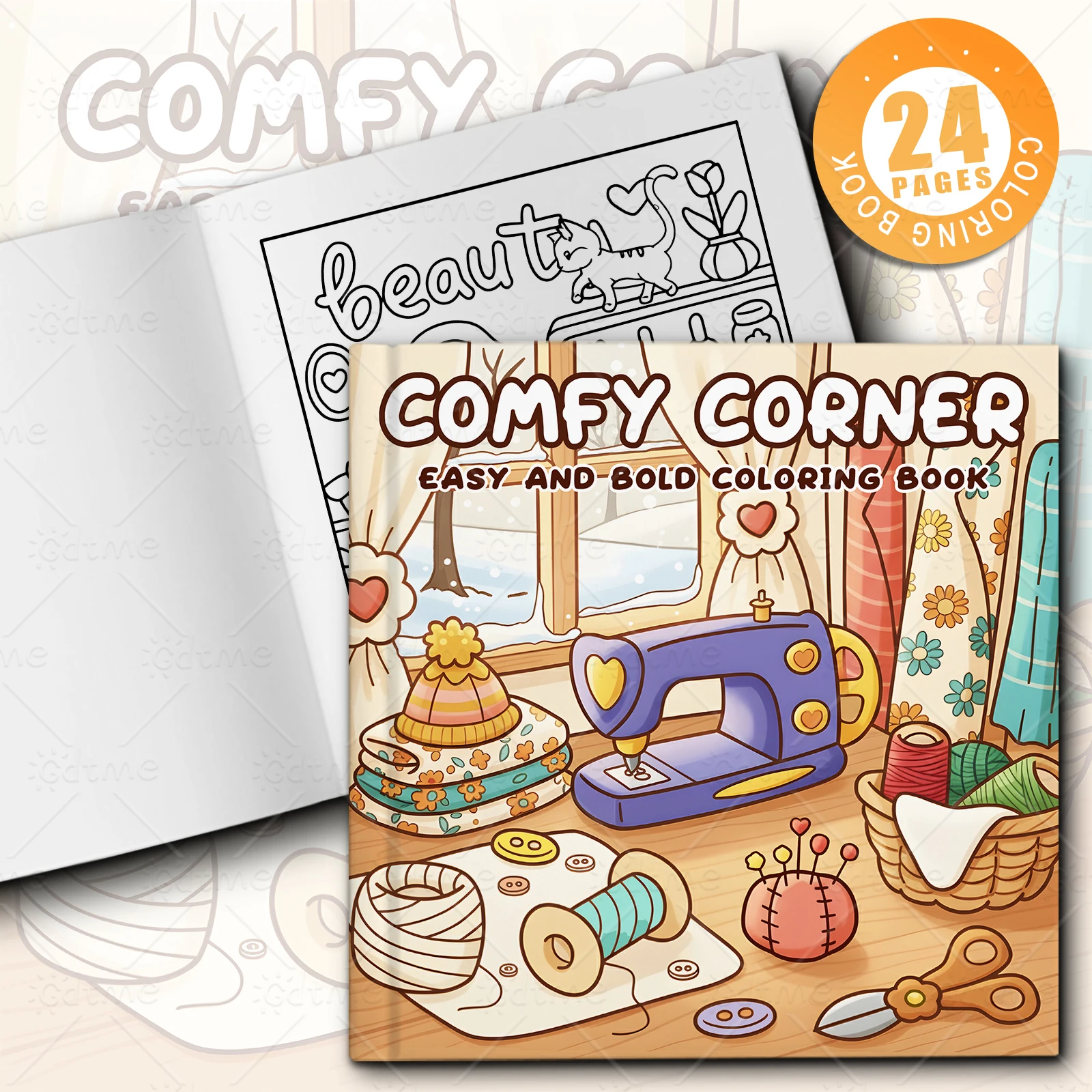 COMFY CORNER Malbuch für Erwachsene mit Auffälligen und Einfachen Mustern, Niedliches Zeichenbuch, Perfektes Geschenk für Partys und Geburtstage – Detail 1