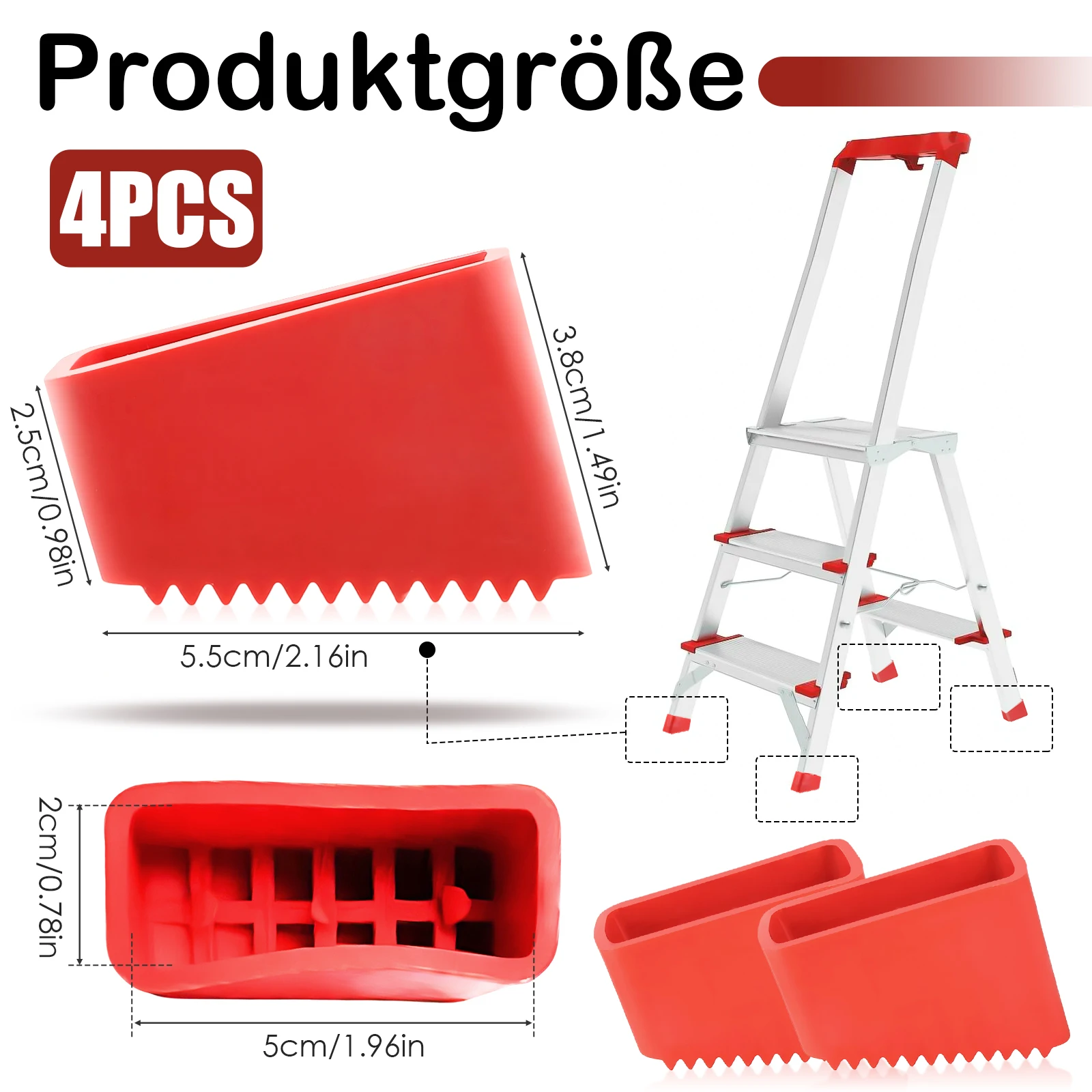 4Pcs Non-Slip Telescoping Folding Step Screw On Ladder Feet Folding Step Screw On Ladder Feet Foot Pads Foot Protective Covers