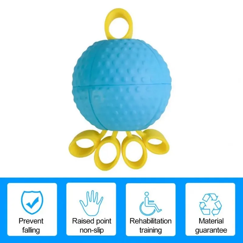 Hand Rehabilitation Training Device Hand Grip Strength Trainer Ball with Elastic Silicone Finger Cot for Hand Rehabilitation