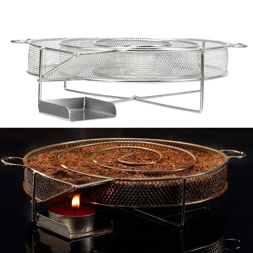 Ahumador de salmón, Bacon, pescado, Mini parrilla de acero de madera de manzana, generador de humo frío, ahumador de polvo de madera, caja de humo con Chip caliente