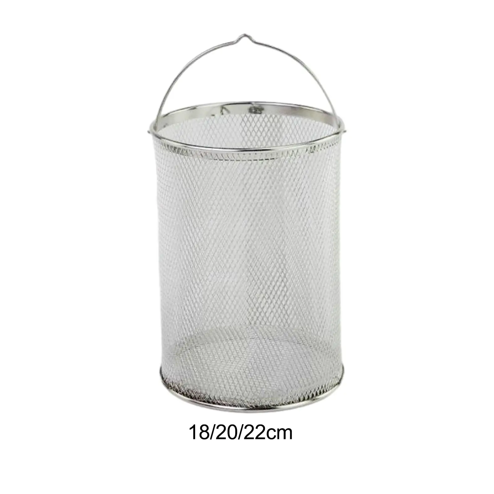 Stainless Steel Fry Basket Kitchen Pasta Strainer Round Mesh Vegetable Fruit Filter Basket for Pasta Frying Cooking