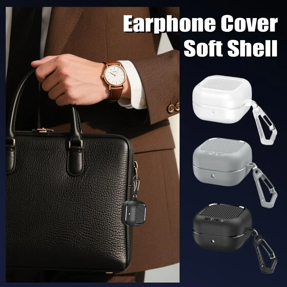 Upgrade Carbon Fiber Earphone Protective Cover For Samsung Galaxy Buds 4 / Buds 4 Pro Cover With Keychain Accessories Shockproof