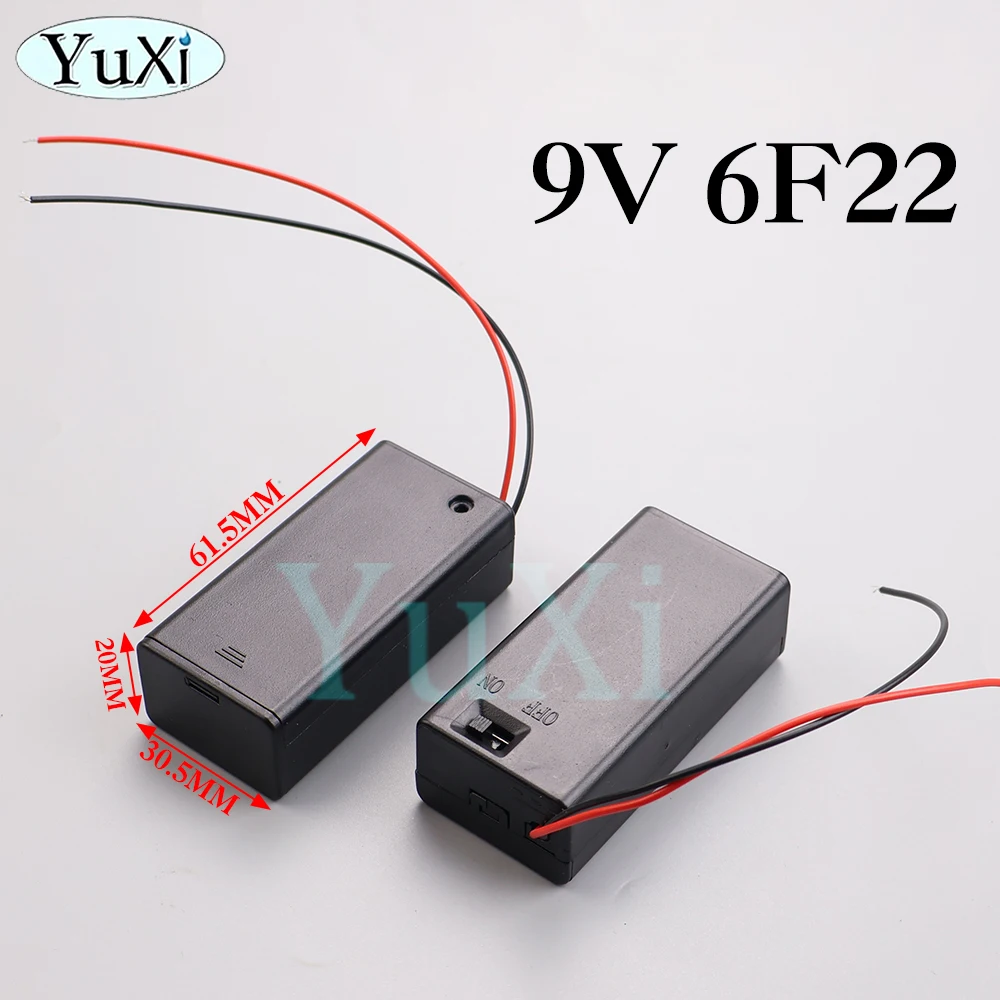 2Pcs 9V Battery Holder Connection Wire Cable With Wire Lead ON OFF Switch PP3 Box Case For DIY Power Supply Adapter Dock Holder