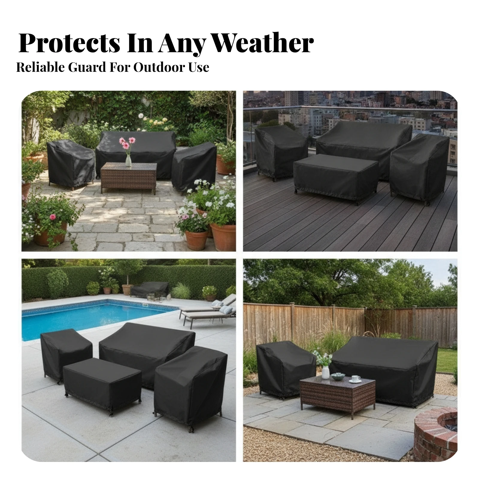 Conjunto de 4 Peças de Capas P - Outdoor Furniture Cover avaliação e preço