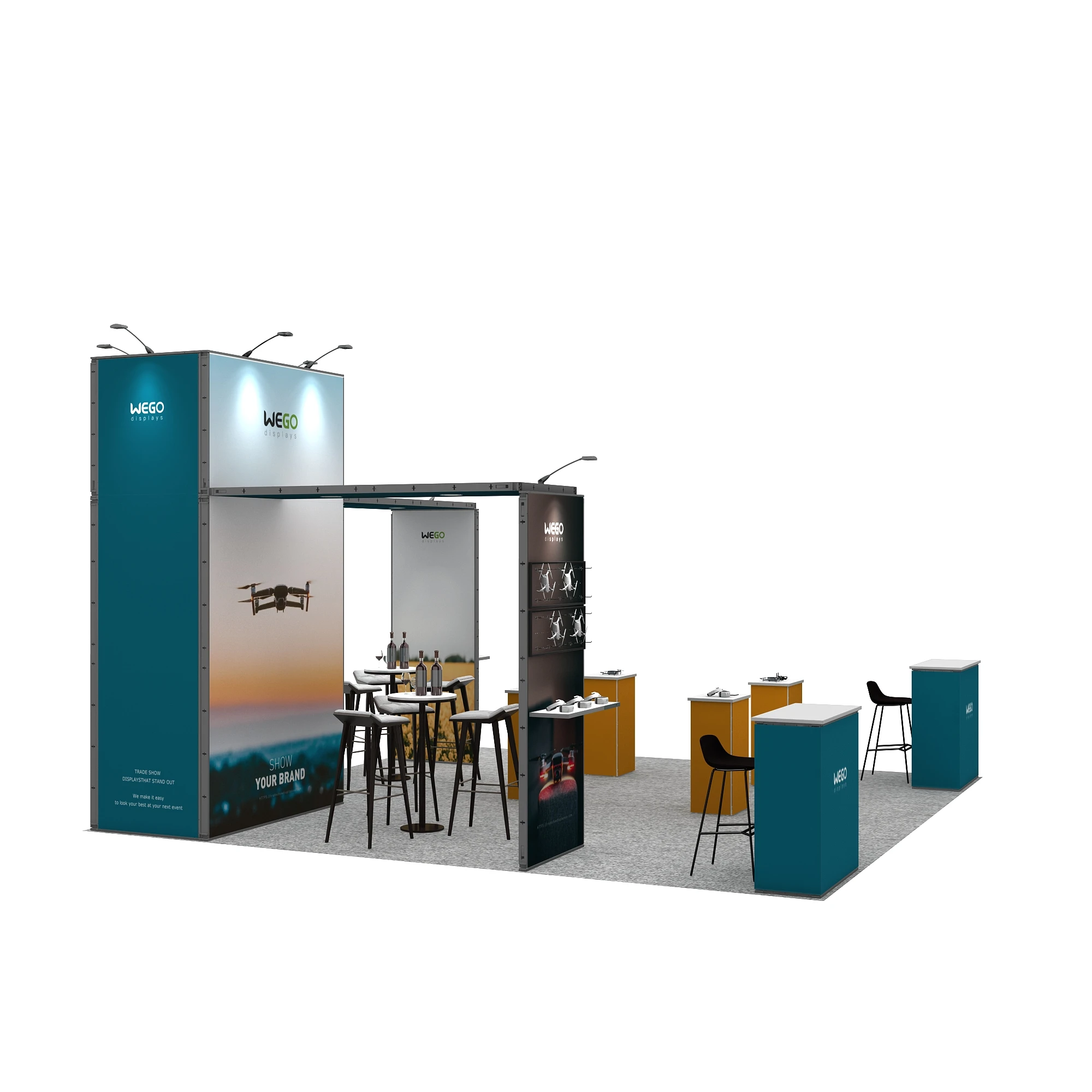 20x20 Popolare stand espositivo modulare 6x6 Tipo a ponte Espositore per stand per esposizioni commerciali Supporto per cabina fai-da-te