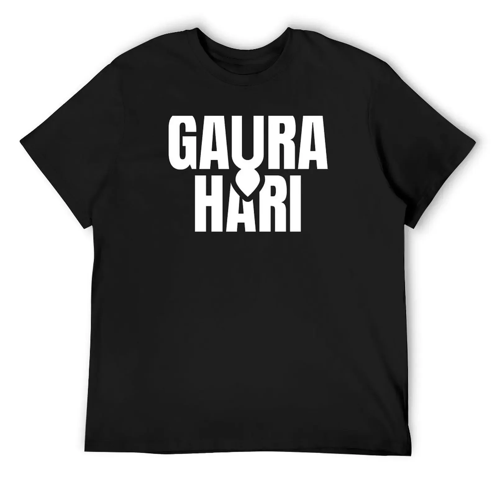 Gaura Hari with tilak lord Chaitanya tilak in white on black T-Shirt quick-drying heavyweights tees Short sleeve tee men