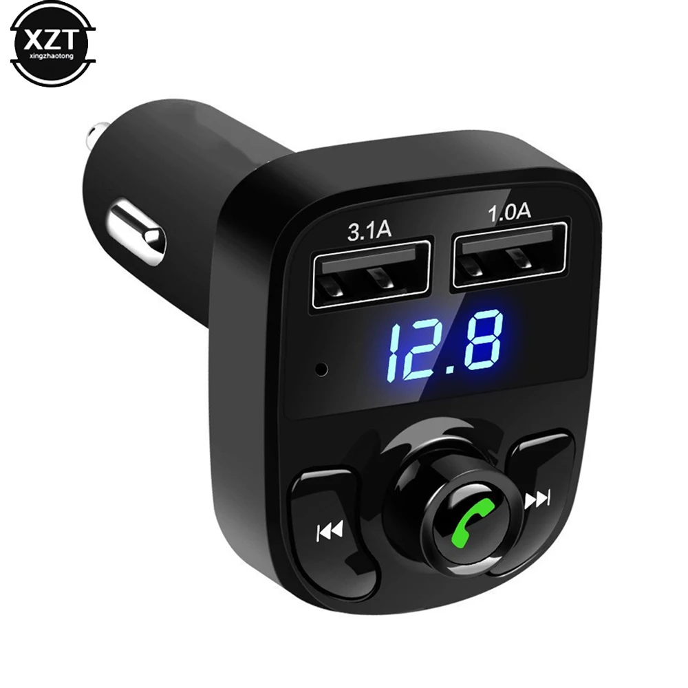 X8 Car Dual USB Fast Charger FM Transmitter Bluetooth 5.0 Handsfree Car Kit Audio Modulator MP3 Player Audio Receiver