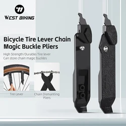 WEST BIKING Bicycle Tire Lever Chain Magic Buckle Pliers Multitool MTB Road Bike Cycling Disassembly Tire Repair Tool Accessory