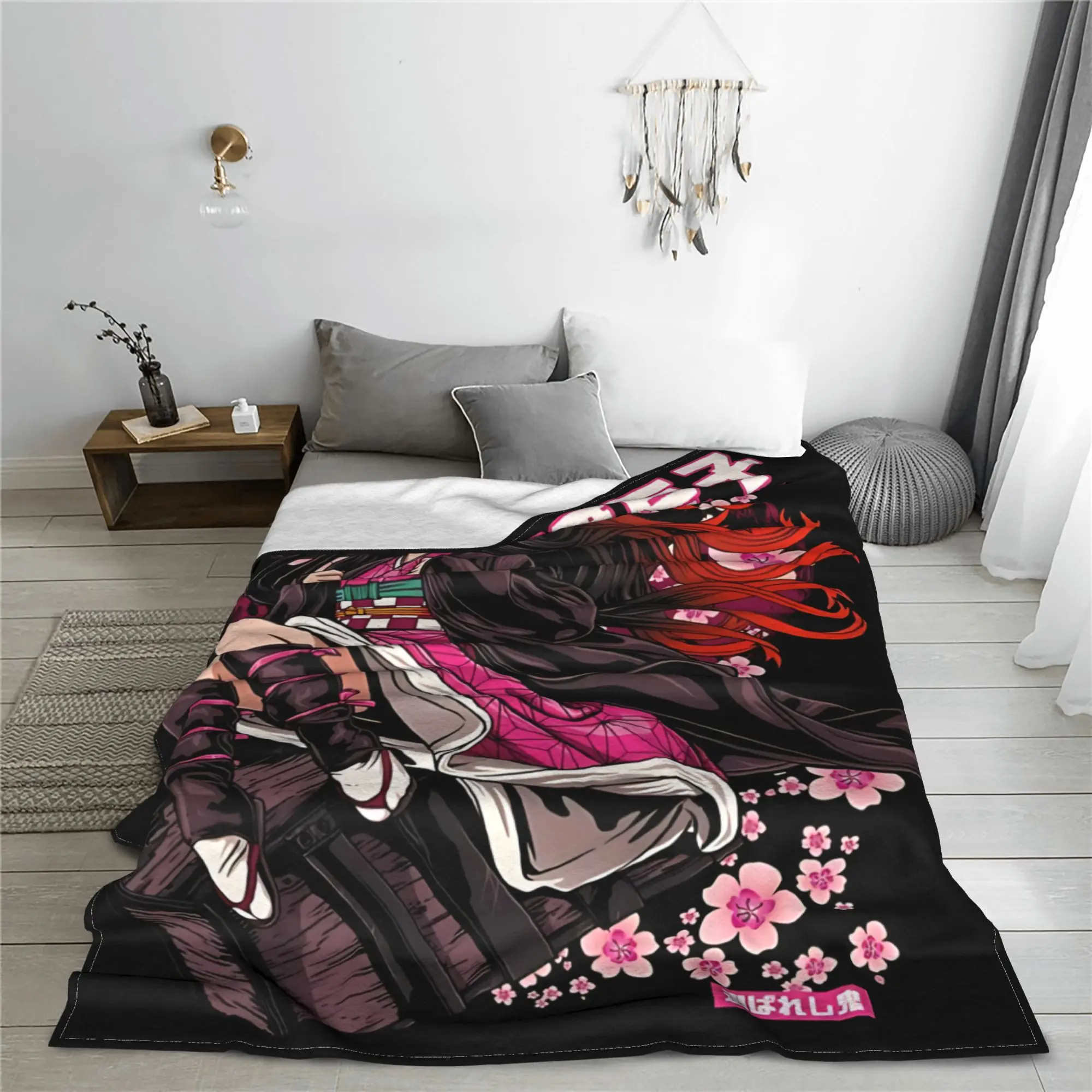 1PC Demon Slayers  Winter Blankets for Adults Bedding Home Interior Sofa Knee