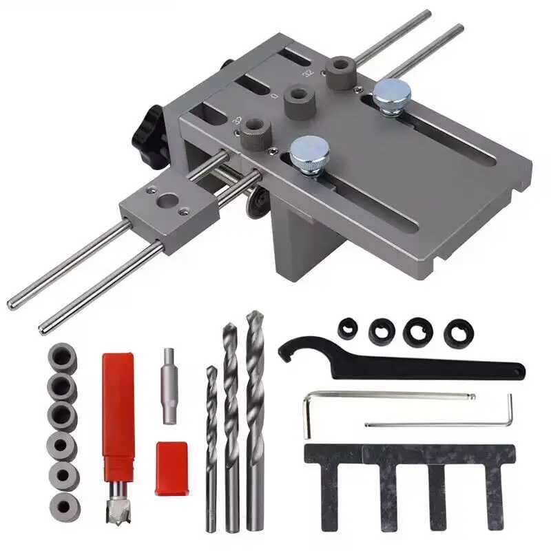 

Drilling Guide Set 3 In 1 Dowelling Jig Master Kit Self-Centering Dowel Jig