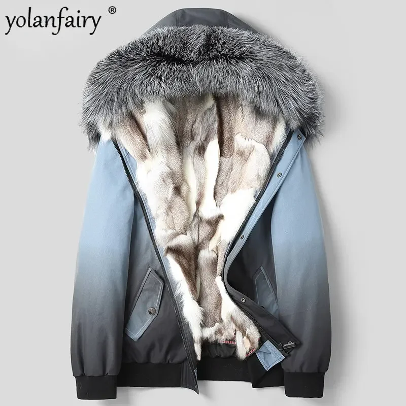 YOLANFAIRY 2022 Winter Jacket Men's Parka Fox Fur Linner Big Fur Collar Men's Winter Real Fur Coat Men Clothes Casaco Masculino