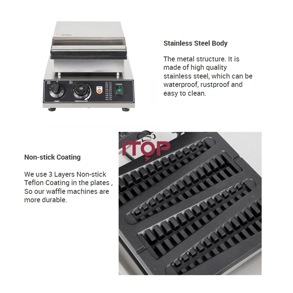 Commercial Waffle On A Stick Machine Electric Waffle Stick Baker Machine 1750W Electric Lolly Stick Waffle Machine