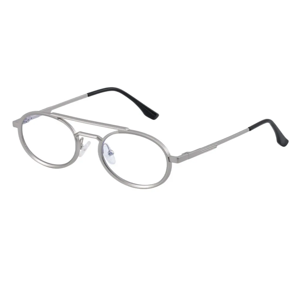 

Punk Round Oval Sunglasses Double Beam Small Frame UV400 Sun Glasses Lightweight Multicolor Lenses Metal Eyewear Holiday