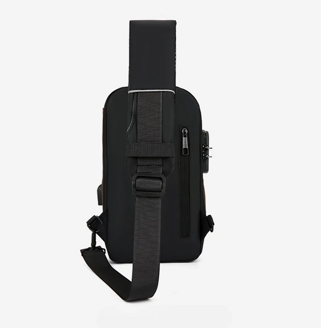 Men Waterproof Chest Sling Bag USB Charging Anti-theft Crossbody Shoulder Bag Multi Pocket Travel Sports Daily Chest Pack