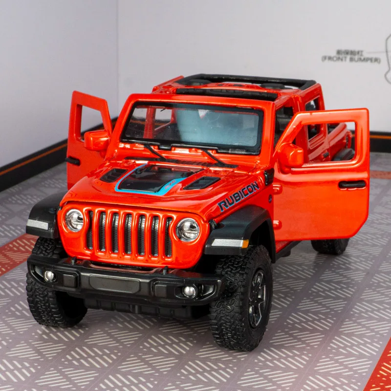 

rastar 1:32 Jeep Wrangler Rubicon 4xe Convertible Jeep Alloy Модель автомобиля Детская игрушечная машинка со звуковыми и осветительными функциями