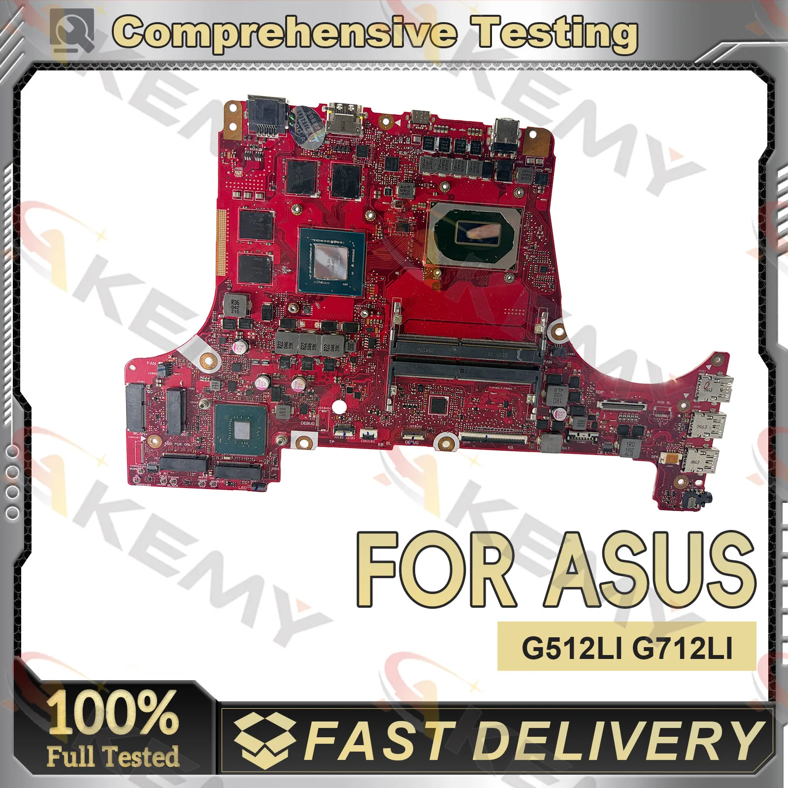 G512LI Laptop Motherboard For ASUS ROG Strix G15 G512LH G512Li G512L Notebook Mainboard With 10th Gen I5 I7 STK 100% Tests OK