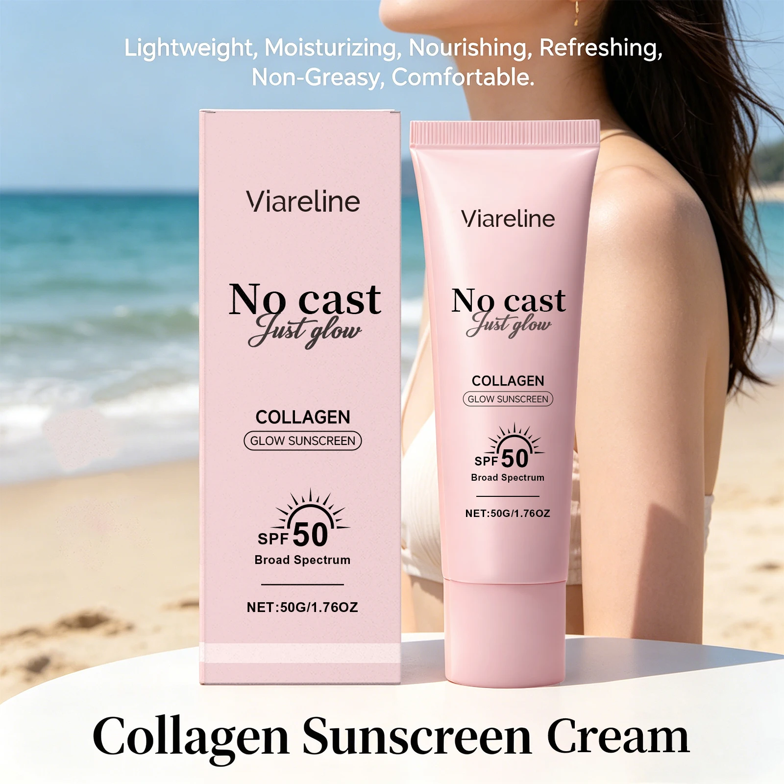 Krim Tabir Surya Kolagen SPF 5 - Spf 50 Sunscreen ulasan dan harga