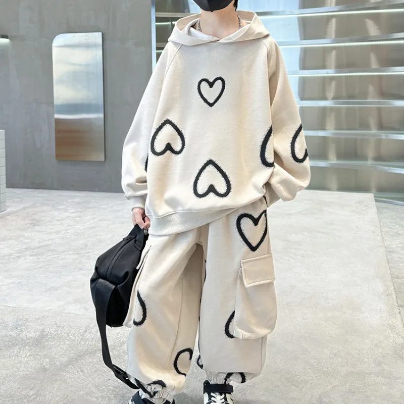 

Комплект толстовок с принтом, детская одежда для мальчиков, осенне-зимняя одежда, новинка 2025, уличная одежда для маленьких мальчиков, детский костюм-свитшот, детский костюм