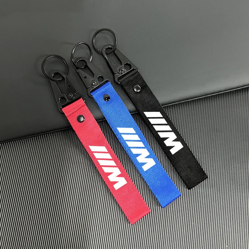 Car Keychain Nylon Braided Wristband Lanyard Men Gift For BMW M Power Performance E46 e39 E90 E36 E60 E34 Motorcycle Accessories