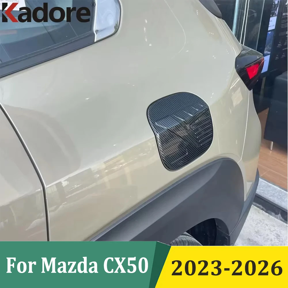 لمازدا CX-50 CX50 2023 2024 2025 2026 ألياف الكربون الغاز غطاء خزان الوقود غطاء حشو الزيت غطاء الكسوة تصفيف السيارة ملصق اكسسوارات