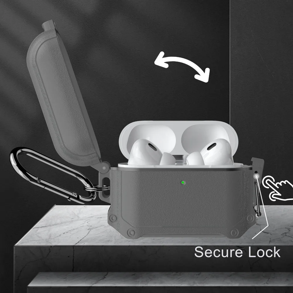 حافظة مقاومة للماء لهاتف Apple Aipods Pro 2 1 حافظات سماعات الأذن مع قفل آمن غطاء حماية مقاوم للصدمات لأجهزة Airpods 3 2021 Funda