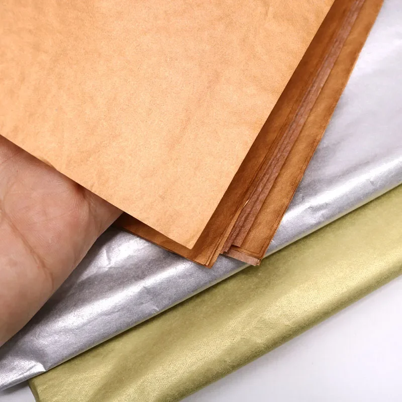 20 Sheets/lot Gold Silver Rose Gold Pattern Tissue Paper 50x70cm Shoes Clothes Gift Paper Floral Wine Packing Papers