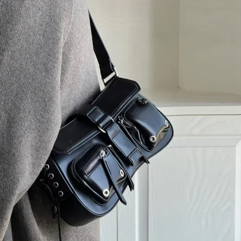 Y2K Korean Women Harajuku Vintage Gothic Black Hand Bag Aesthetic