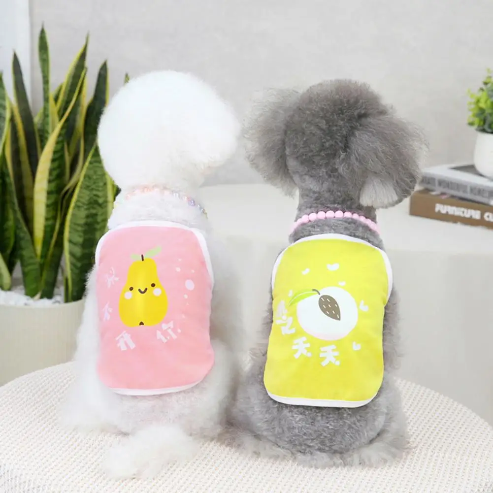 Summer Dog Vest Fun Fruit Printed Sleeveless Cat Puppy Costume Adorable Cotton Sweat Absorption Kitten Apparels Pet Clothes