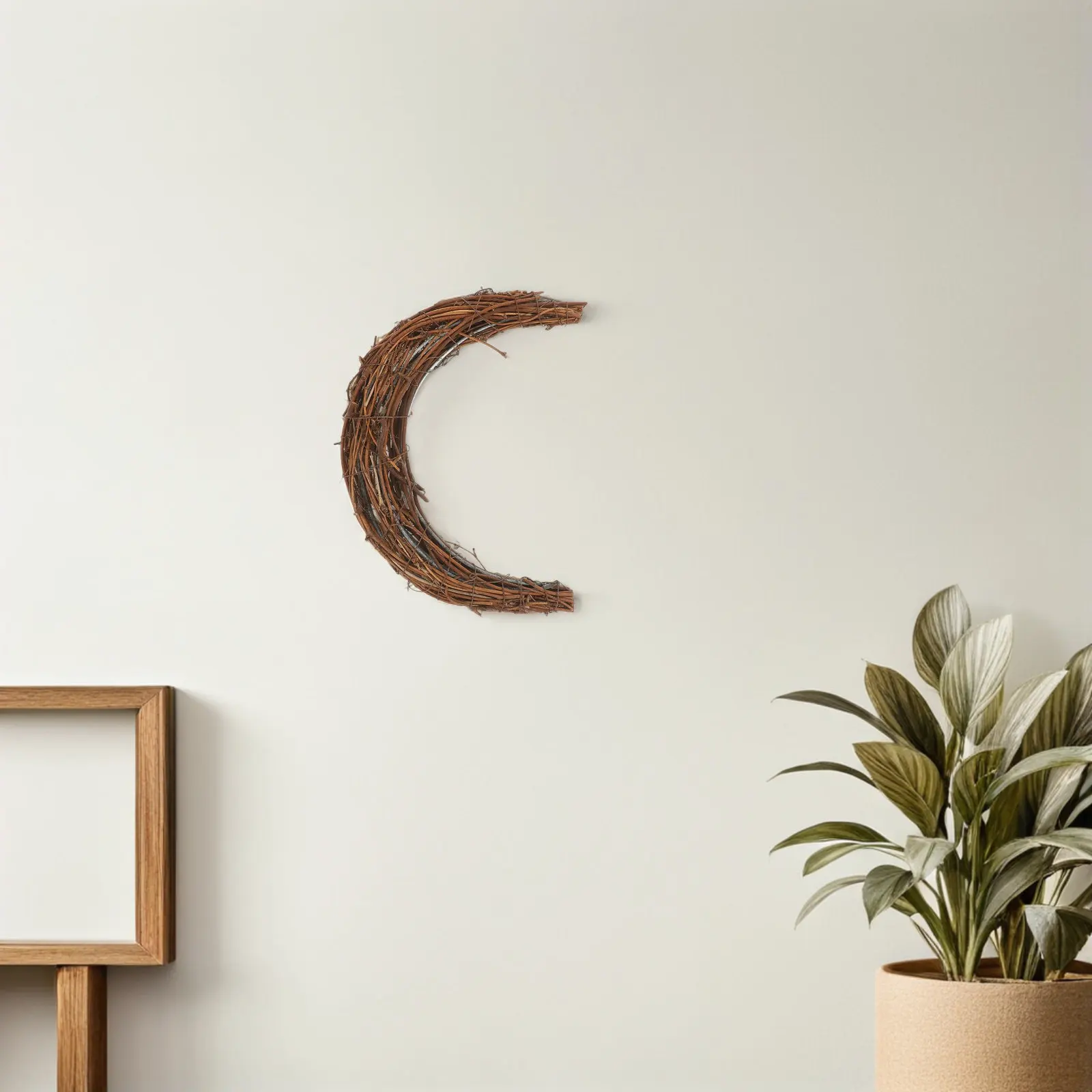 

2 шт. плетеных венков в форме полумесяца, 30 см, ручной работы, из виноградной лозы, для праздников, свадеб, вечеринок, украшения стен и дверей, гирлянда