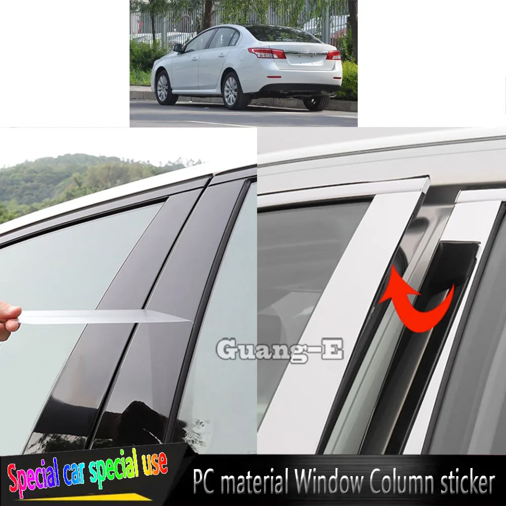 For Renault Latitude 2011 2012 2013 2014 2015 Car TPU/Glossy Mirror Pillar Post Cover Door Trim Window Molding Sticker 6pcs