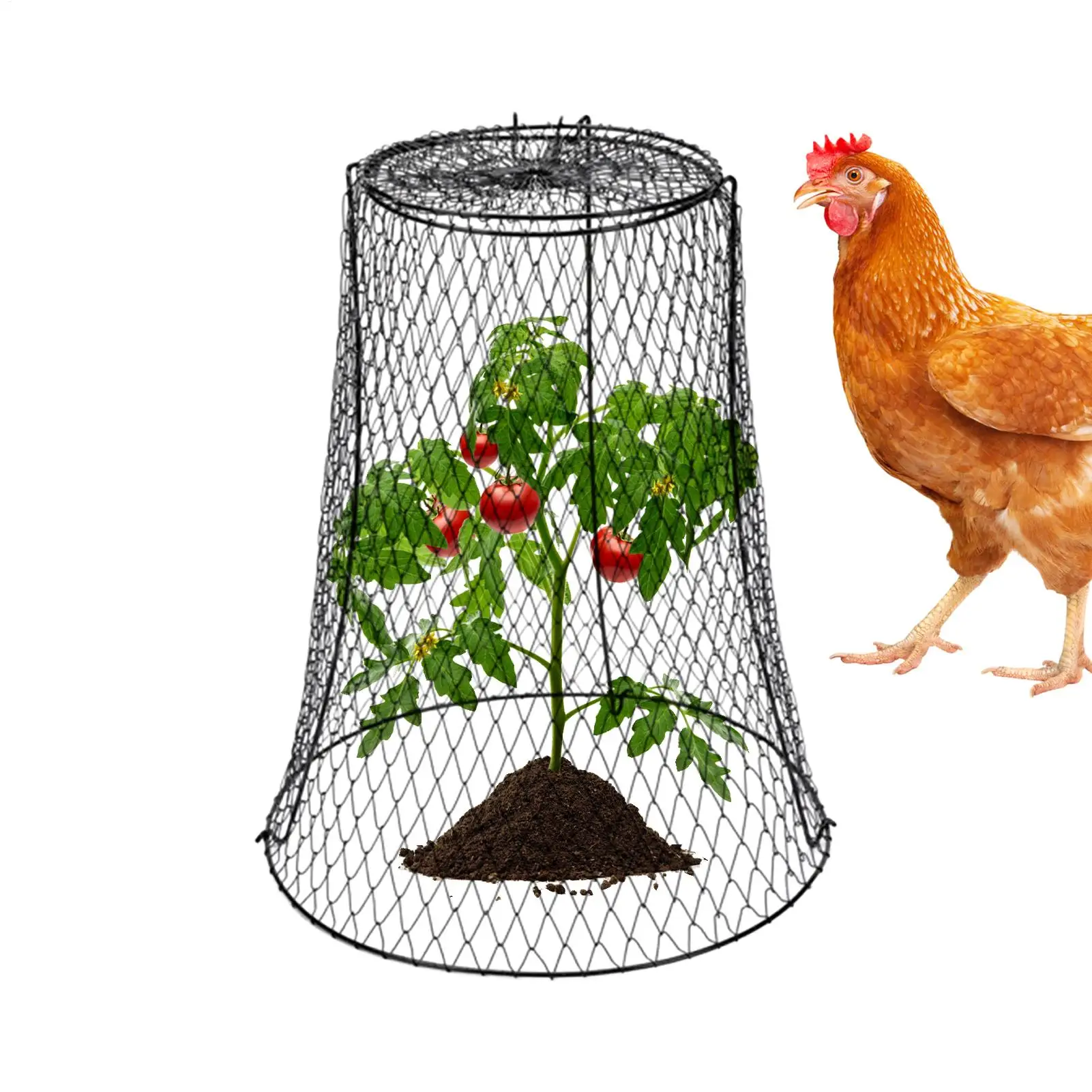 Chicken Wire Cloche 16.5x11.8 Inch Heavy Duty Metal Protection Cage Garden Plant Cover Cage Tall Plant Protective Cover with Lid