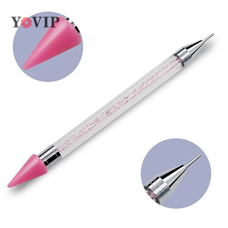 5Pcs Nail Dotting Wax Pen Wymienne koraliki z głowicą Dżetów Gems Picker Dotting Pen Manicure Samoprzylepne narzędzia do zdobienia paznokci