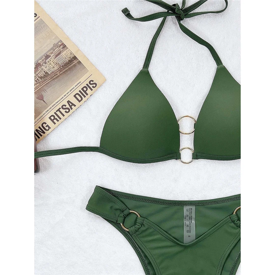 Sexy Neckholder-Bikini Push-Up-Badeanzug Damen-Bademode Zweiteiliges Bikini-Set mit BH-Cup Badeanzug Badebekleidung Damen V3433 – Detail 12