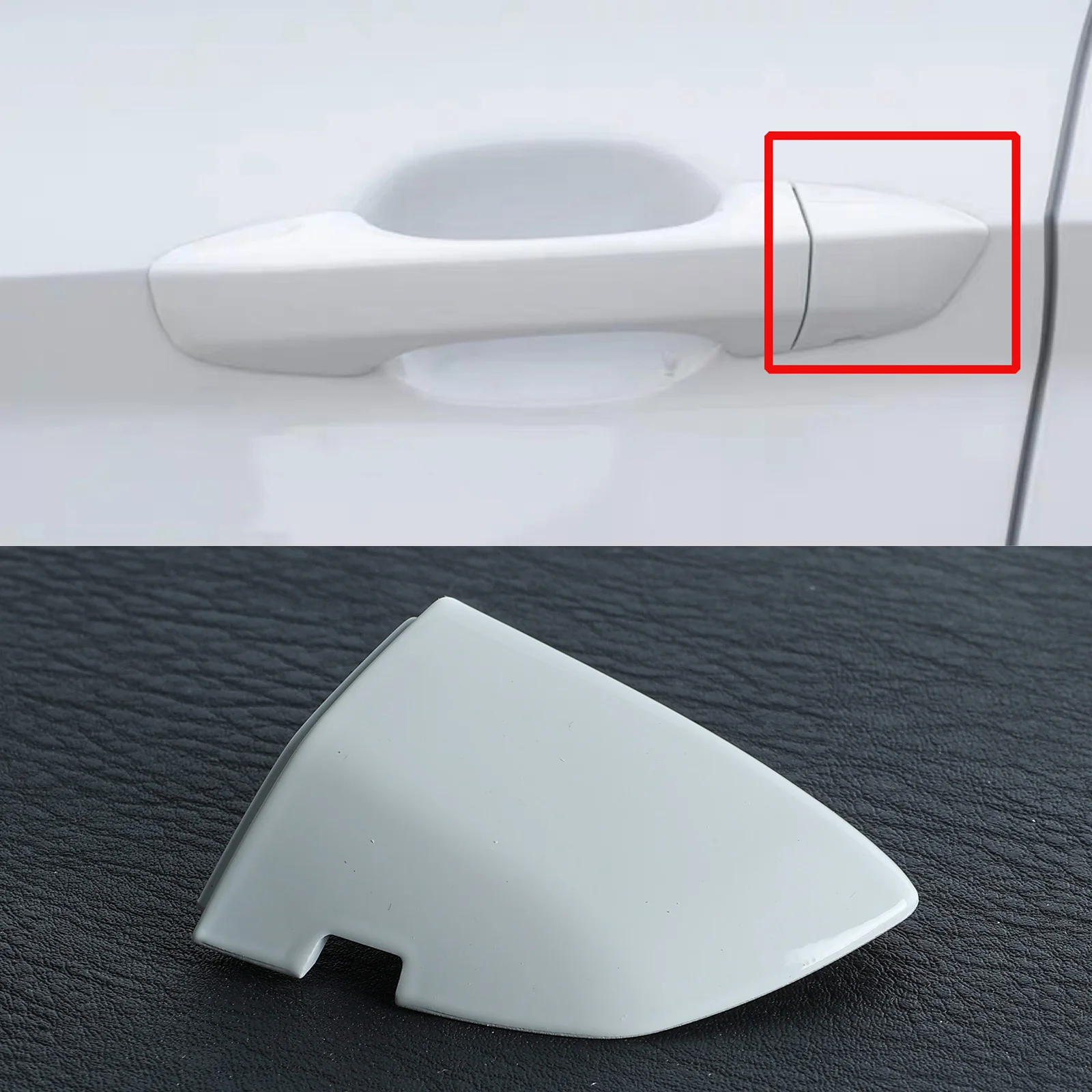 1X para VW Jetta Vento A7 MK7 2019-2022 manija de puerta delantera izquierda tapa de bloqueo cubierta accesorios de plástico blanco para coche 17A837879 2020 2021