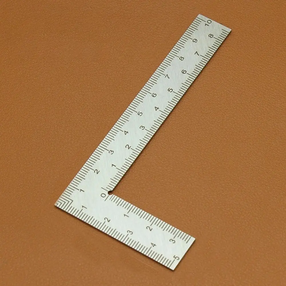 Mini Stainless Steel L-shaped Ruler High Precision Double Sided Right Angle Ruler Thickened Multifunctional Measuring Ruler
