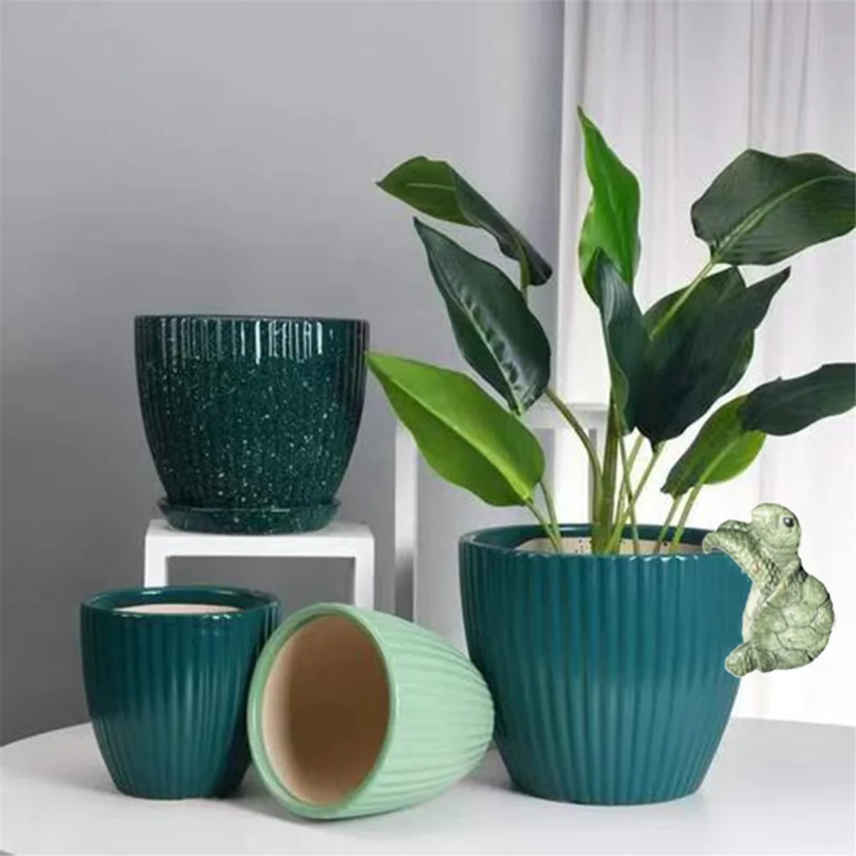 

L74A 2 шт. фигурки черепахи горшок для растений подвесной декор смола черепаха скульптура сад балкон украшение двора