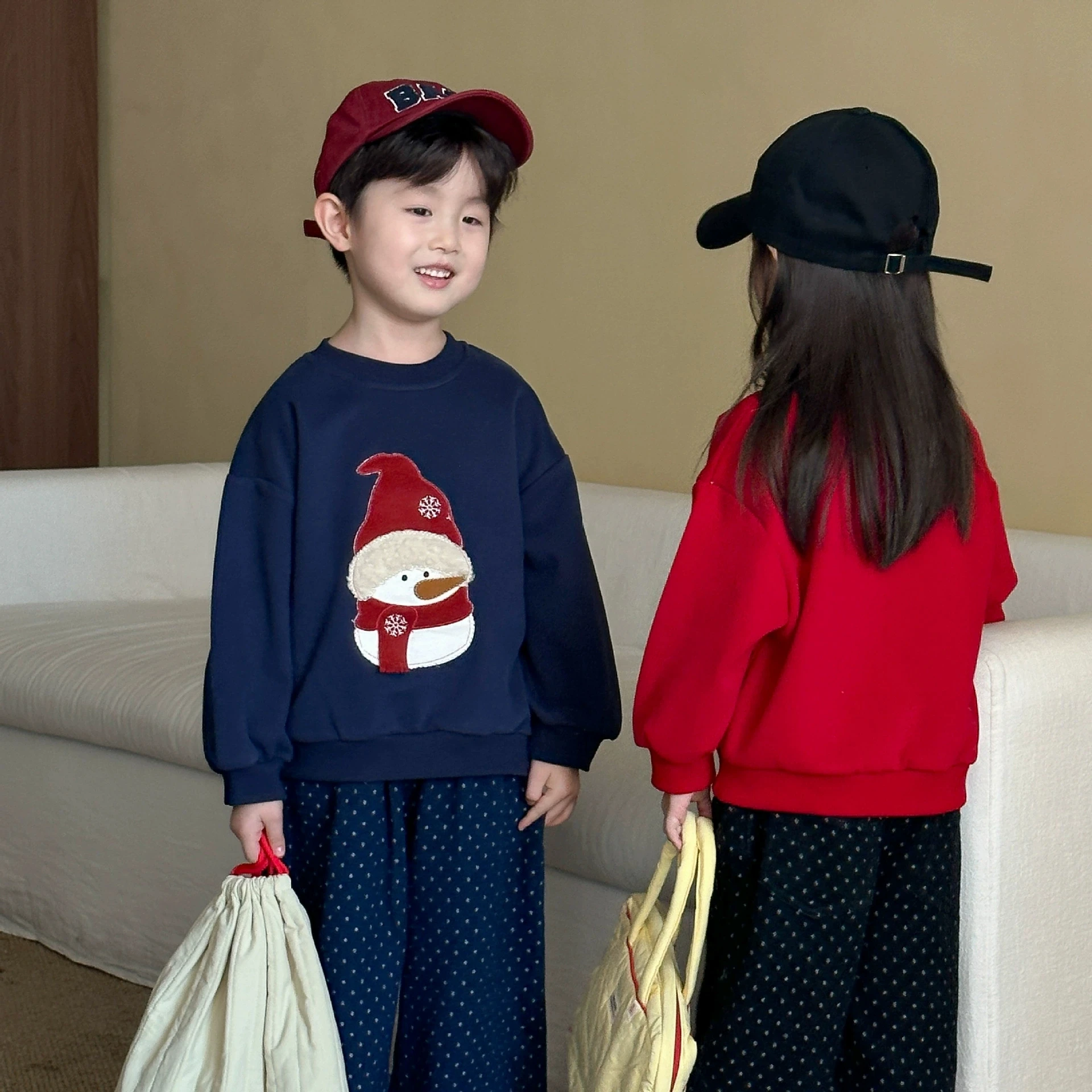 Girls Blue Hoodie Spring Autumn New Children Christmas Clothing Girls Long Sleeve Pullover Top Versatile Boys Hoodies