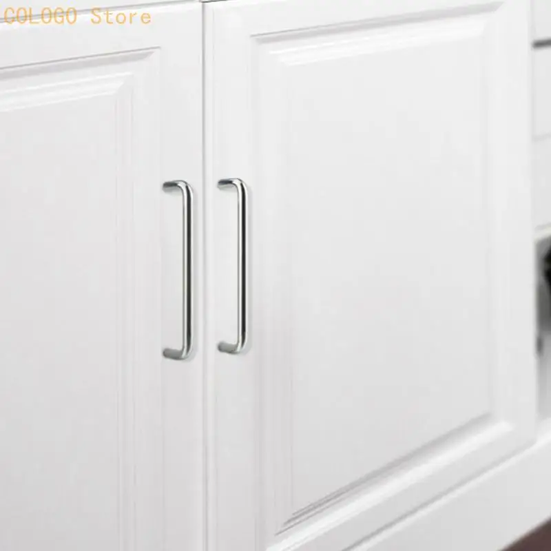 Stainless Steel Cabinet Knob Drawer Pulls Simple Furniture Decorative Handle for Kitchen Cupboard Wardrobe D0LD