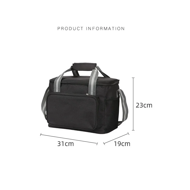 15L Portable Insulated Thermal Cooler Lunch Bag Waterproof  Durable Tote for Picnic Outdoor Dinner Camping Food Container Box