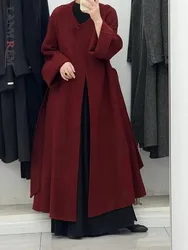 LANMREM High-end Double-sided Wool Coat For Women Round Neck Long Sleeves Loose Style Female Fashion Woolen Coats Winter 2DB1185