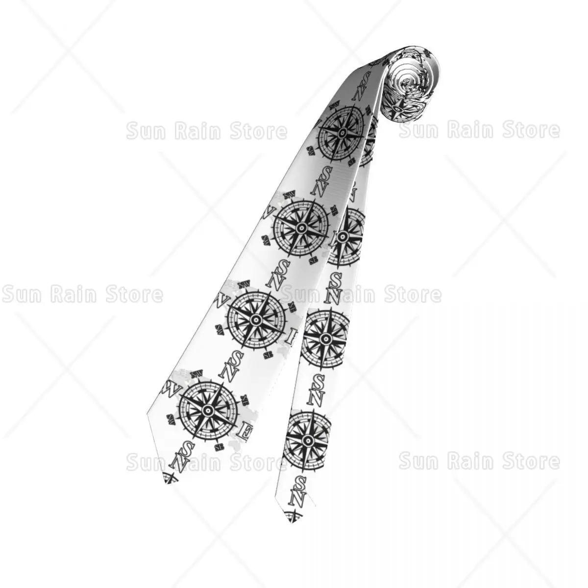 Classic Compass With World Map Neckties Men Customized Silk Cardinal Points Of Earth Business Ties