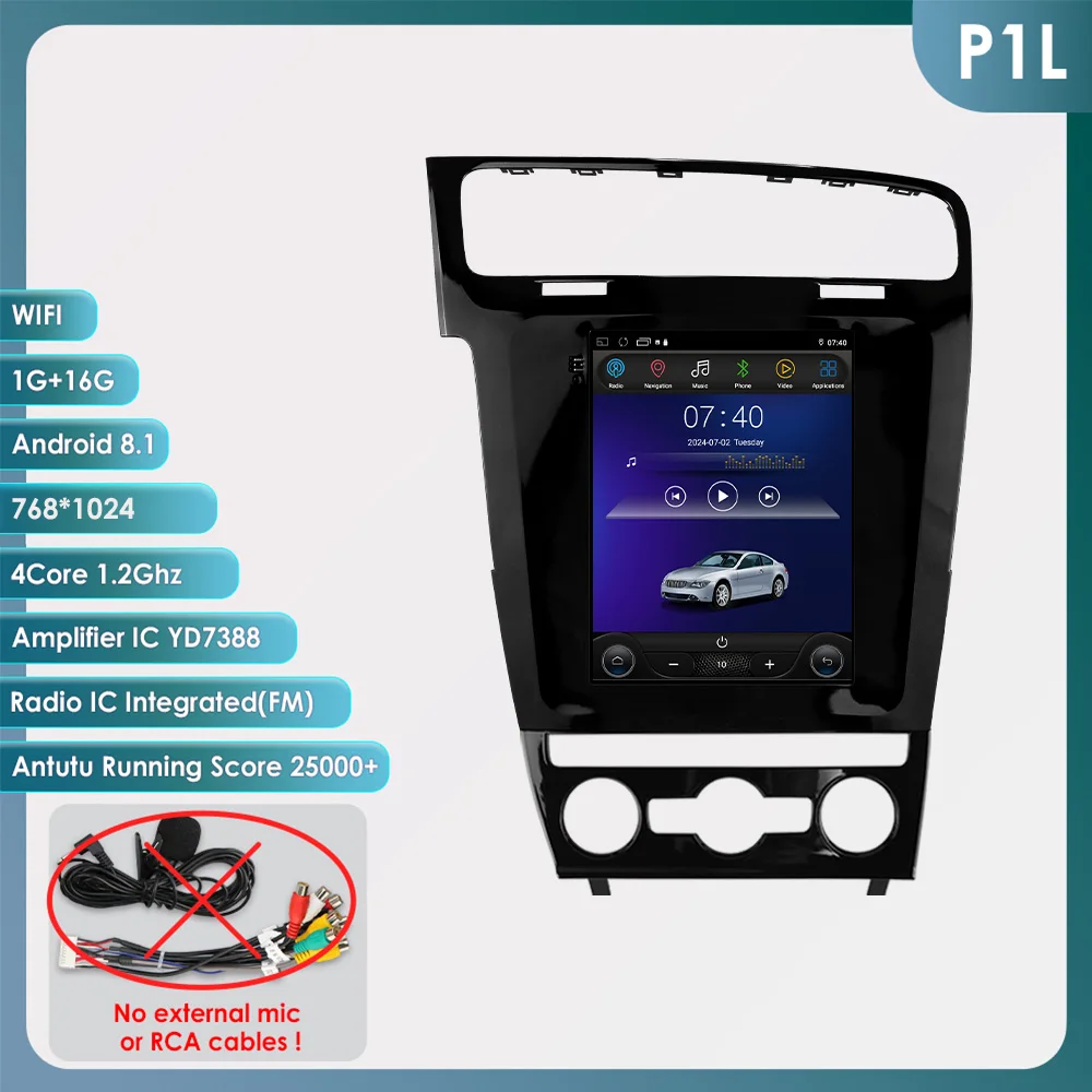 9.7 inch Tesla Style Carplay Android 14 autoradio voor Volkswagen VW Golf 7 2014 - 2018 multimediaspeler 2DIN GPS stereo audio 7862 intelligent scherm