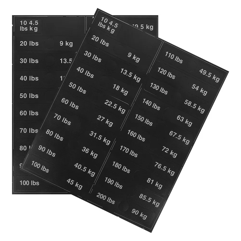 2Sheets Weight Block Sticker Sheets Precut Hole Number Labels High Adhesion for Gym Equipment Weight Racks Dumbbell Kettlebell