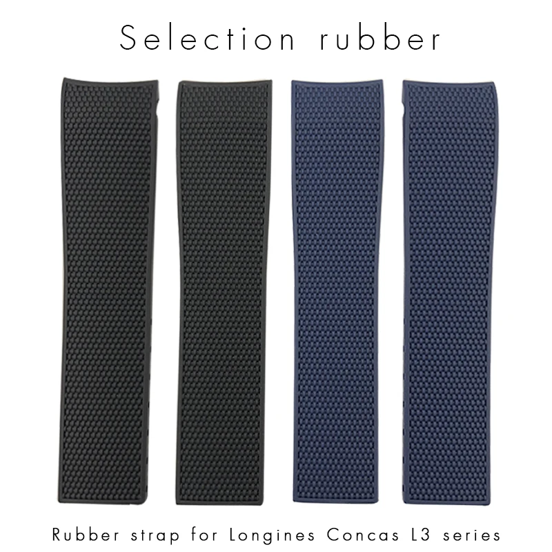 HAODEE Rubber Silicone Watchband 19mm 20mm 21mm 22mm Fit for Longines Hydroconquest L3 Conquest MIDO M042.430 Sports Watch Strap