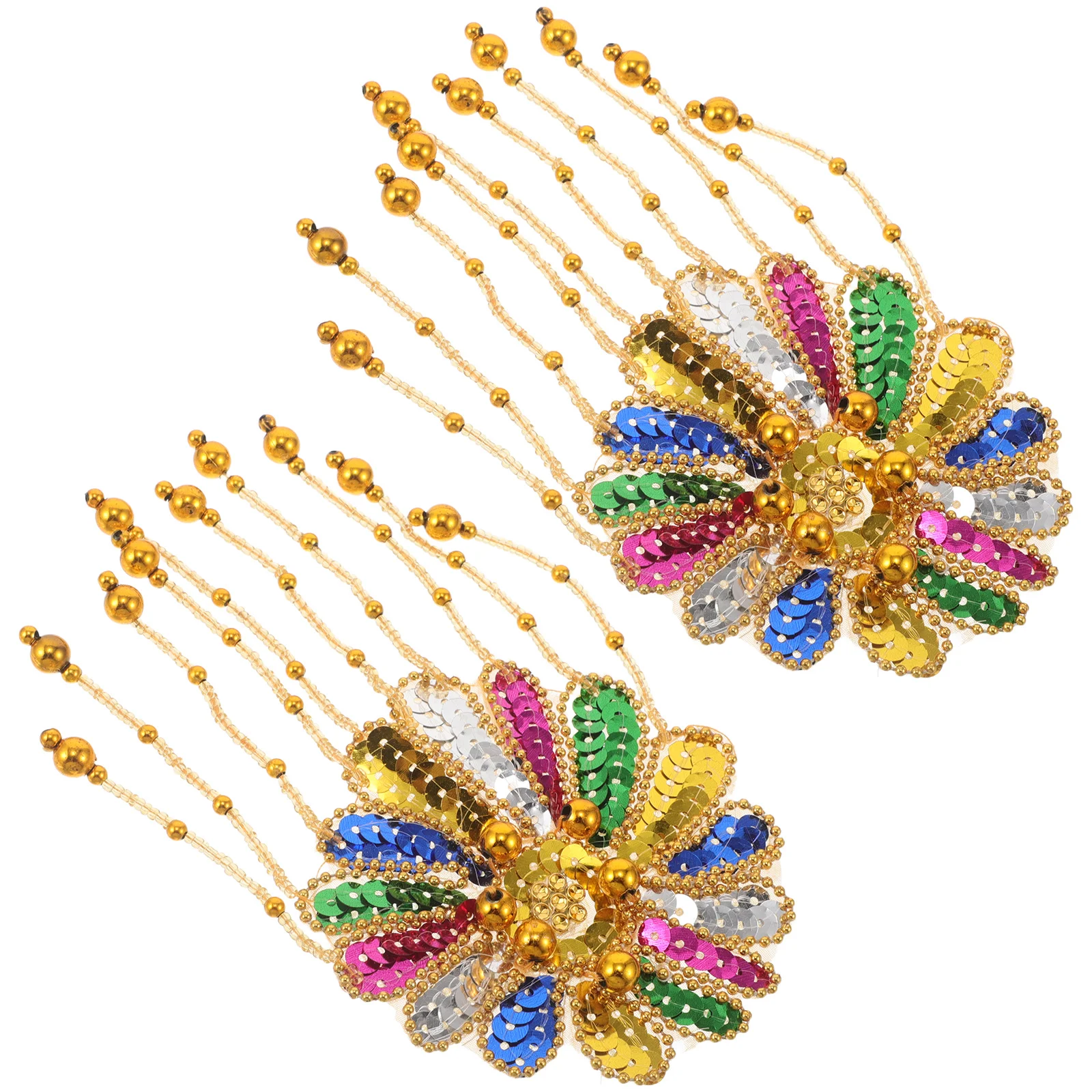 

2Pcs Sequin Tassel Shoulder Epaulettes Floral Fringe Embellishments for Costume Party Performance Stage Shoulder Pads for Women