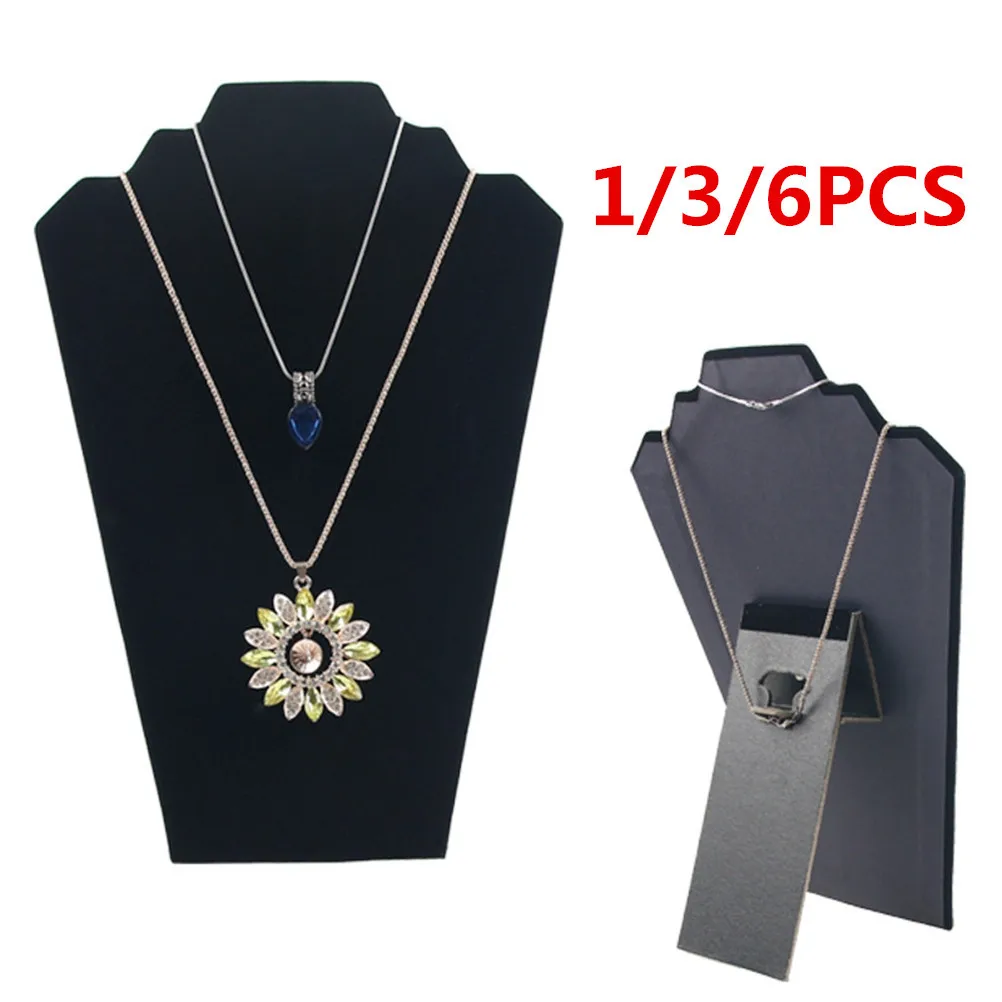 Collar Shape Necklace Display Board Jewelry Organizer Soft Touch Durable Black Surface Hold Bracelets Necklaces Anklets Watches